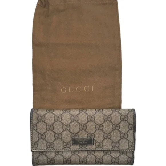 Gucci Vintage GG Plus Women's Monogram Canvas Long Wallet - Picture 3 of 13